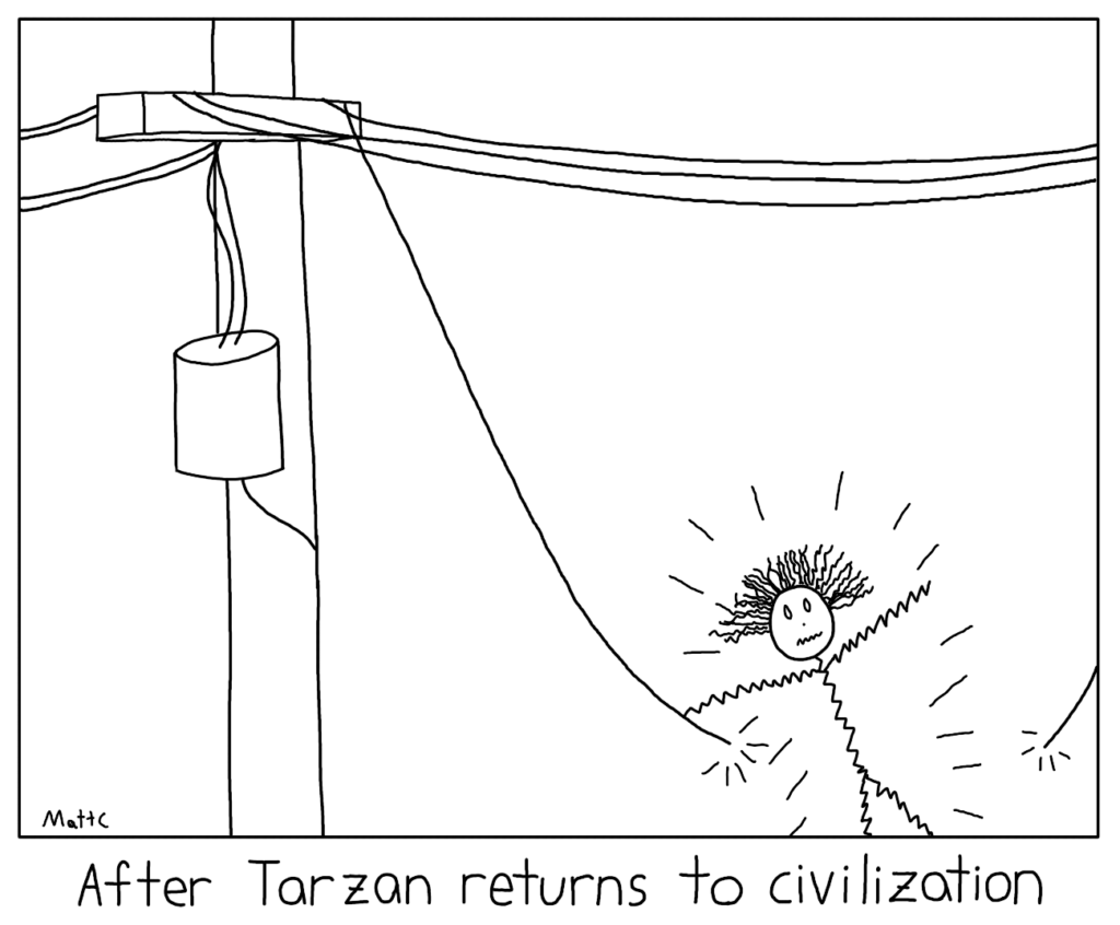 Tarzan Electrocuted